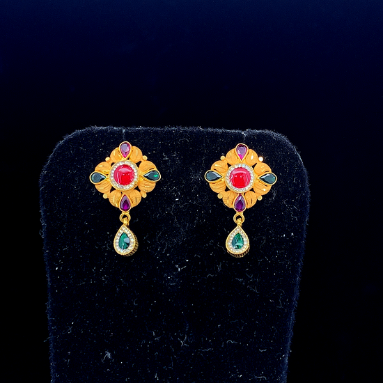 Antique Ethnic Studs with Red Center Stone