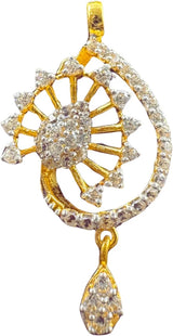 NJ Arts Sunflare Elegance Pendant 22kt Swarovski Yellow Gold Pendant