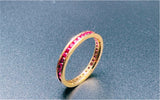 NJ Arts Scarlet Sparkle Eternity Band 18kt Yellow Gold ring