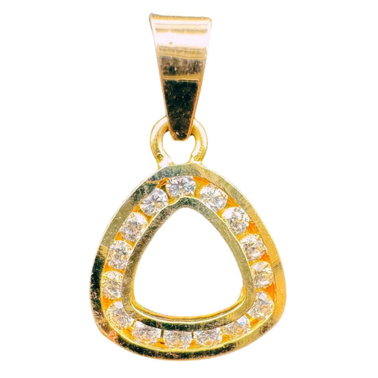 NJ Arts GleamAura Tri-Halo Diamond Pendant 18kt Swarovski Yellow Gold Locket