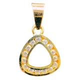 NJ Arts GleamAura Tri-Halo Diamond Pendant 18kt Swarovski Yellow Gold Locket