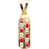 NJ Arts 18ct Gold Swarovski Crystal Bar Pendant 18kt Swarovski Yellow Gold Pendant - NJ Arts