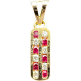 NJ Arts 18ct Gold Swarovski Crystal Bar Pendant 18kt Swarovski Yellow Gold Pendant - NJ Arts