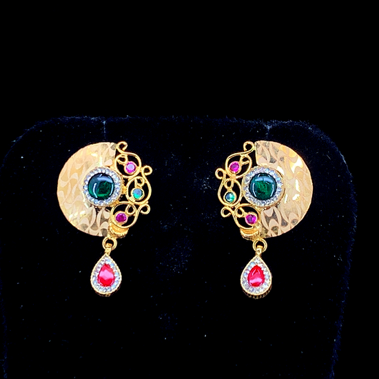 Gold Plated Half-Moon Studs