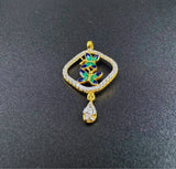 NJ Arts Twilight Bloom Pendant 22kt Swarovski Yellow Gold Pendant