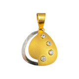 NJ Arts 22ct Gold Teardrop Elegance Swarovski Pendant 22kt Swarovski Yellow Gold Pendant - NJ Arts