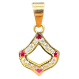 NJ Arts 18ct Gold Radiant Ruby Swarovski Pendant 22kt Swarovski Yellow Gold Pendant - NJ Arts
