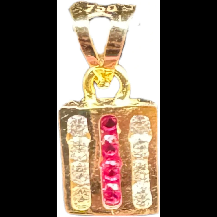 NJ Arts 18ct Gold Swarovski Crystal Triple-Row Pendant 22kt Swarovski Yellow Gold Pendant - NJ Arts