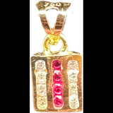 NJ Arts 18ct Gold Swarovski Crystal Triple-Row Pendant 22kt Swarovski Yellow Gold Pendant - NJ Arts