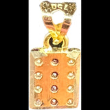 NJ Arts 18ct Gold Swarovski Crystal Triple-Row Pendant 22kt Swarovski Yellow Gold Pendant - NJ Arts
