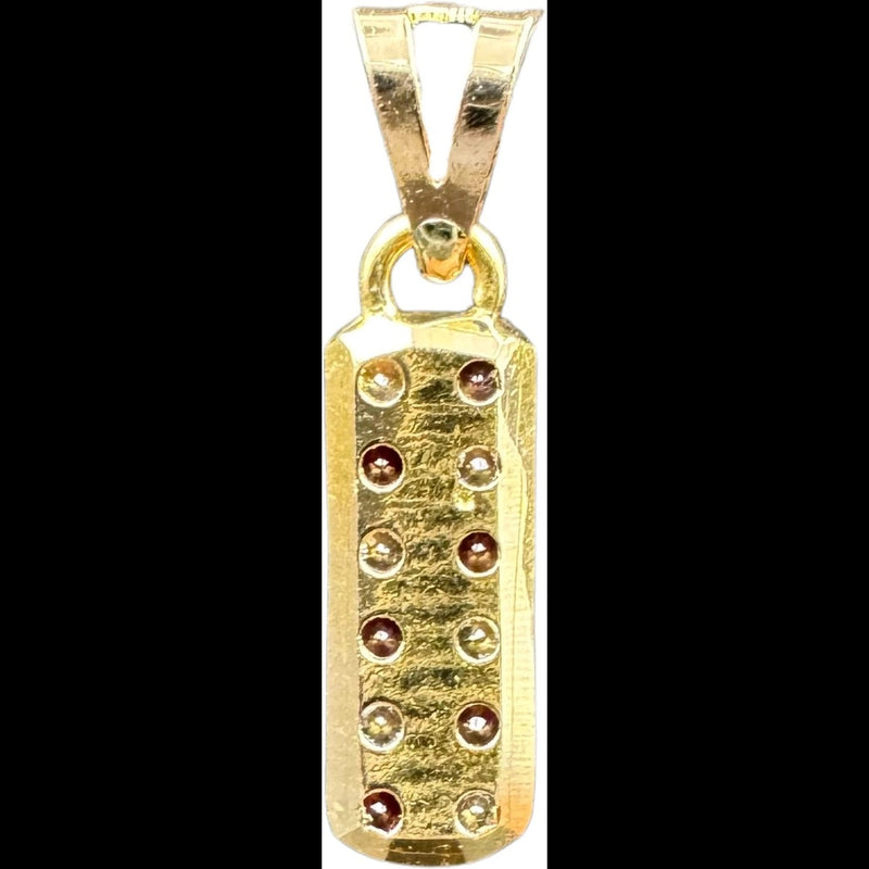 NJ Arts 18ct Gold Swarovski Crystal Bar Pendant 18kt Swarovski Yellow Gold Pendant - NJ Arts