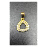 NJ Arts GleamAura Tri-Halo Diamond Pendant 18kt Swarovski Yellow Gold Locket