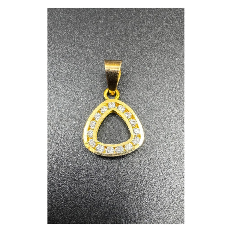 NJ Arts GleamAura Tri-Halo Diamond Pendant 18kt Swarovski Yellow Gold Locket