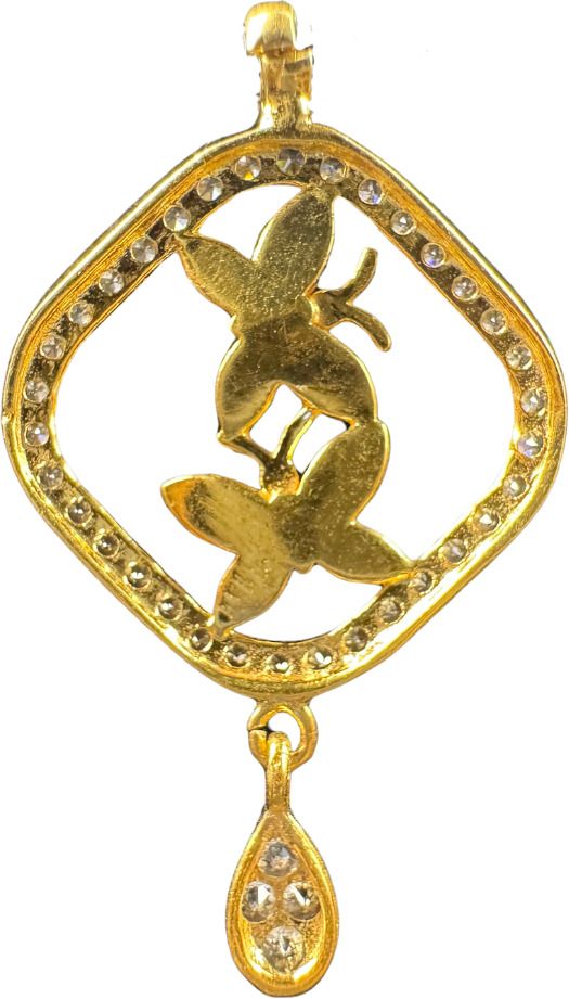 NJ Arts Twilight Bloom Pendant 22kt Swarovski Yellow Gold Pendant