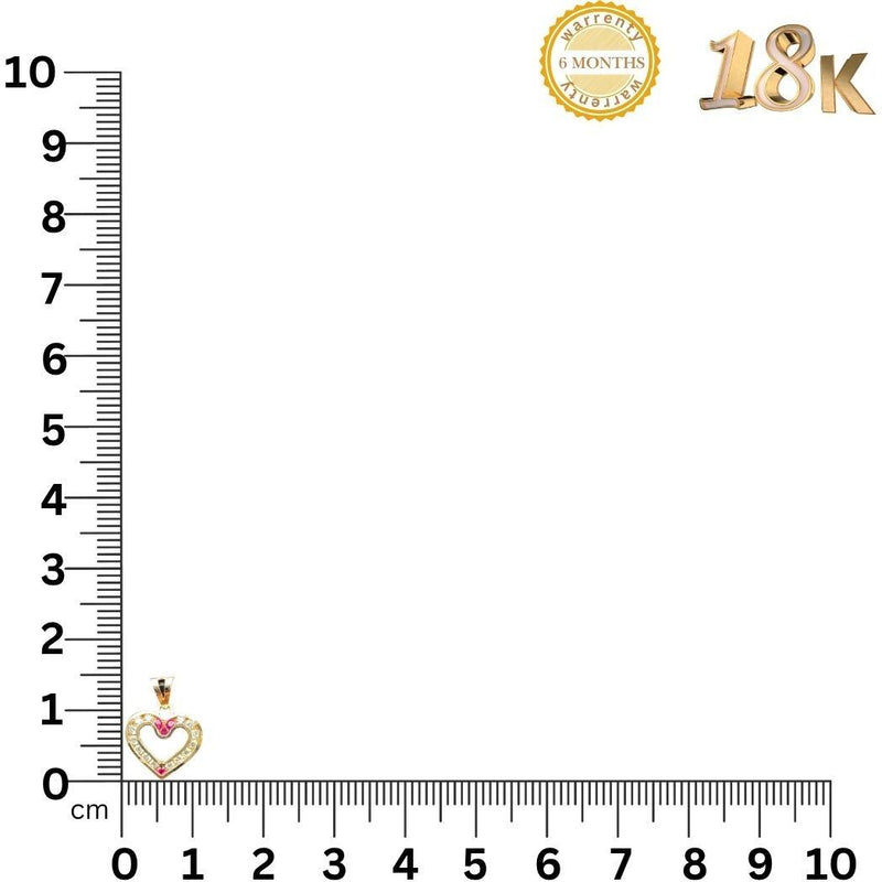 NJ Arts Amora Sparkle Heart Pendant 18kt Swarovski Yellow Gold Pendant