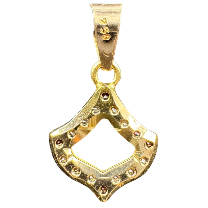 NJ Arts 18ct Gold Radiant Ruby Swarovski Pendant 22kt Swarovski Yellow Gold Pendant - NJ Arts