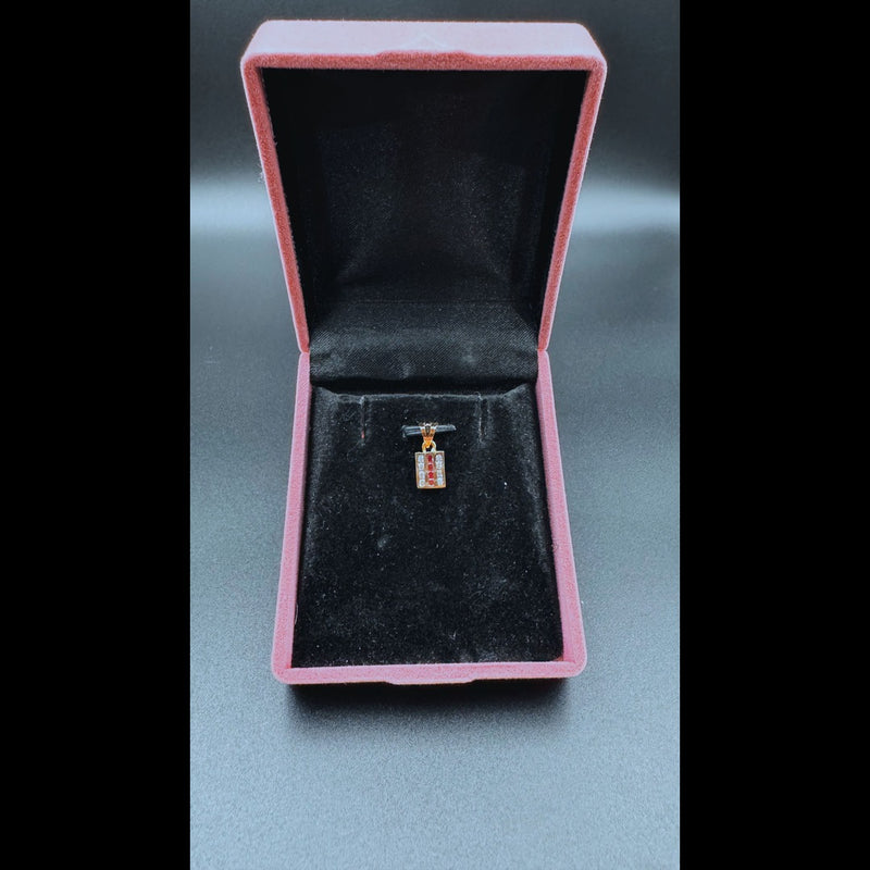 NJ Arts 18ct Gold Swarovski Crystal Triple-Row Pendant 22kt Swarovski Yellow Gold Pendant - NJ Arts