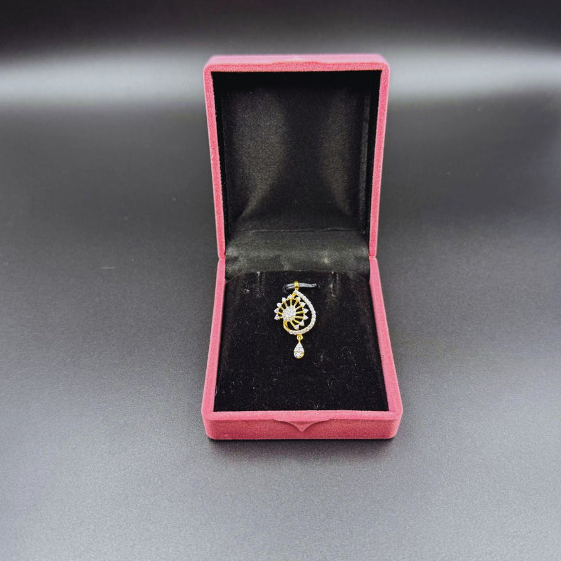 NJ Arts Sunflare Elegance Pendant 22kt Swarovski Yellow Gold Pendant