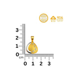 NJ Arts 22ct Gold Teardrop Elegance Swarovski Pendant 22kt Swarovski Yellow Gold Pendant - NJ Arts