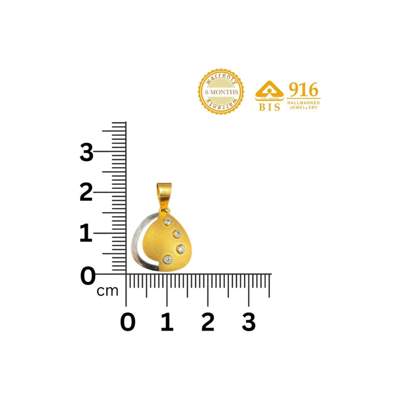 NJ Arts 22ct Gold Teardrop Elegance Swarovski Pendant 22kt Swarovski Yellow Gold Pendant - NJ Arts