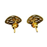 NJ Arts Golden Elegance Crystal Studs Yellow Gold 22kt Stud Earring