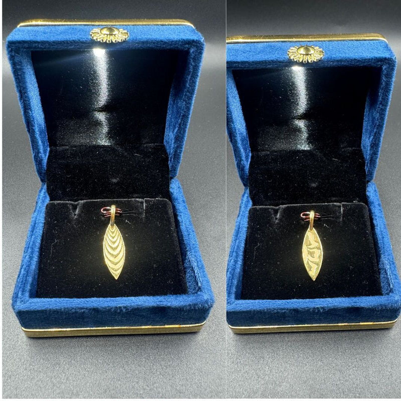 NJ Arts Golden Leaf Dual-Design Pendant Yellow Gold Pendant