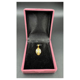 NJ Arts 22ct Gold Oval Radiance Swarovski Pendant 22kt Swarovski Yellow Gold Pendant - NJ Arts
