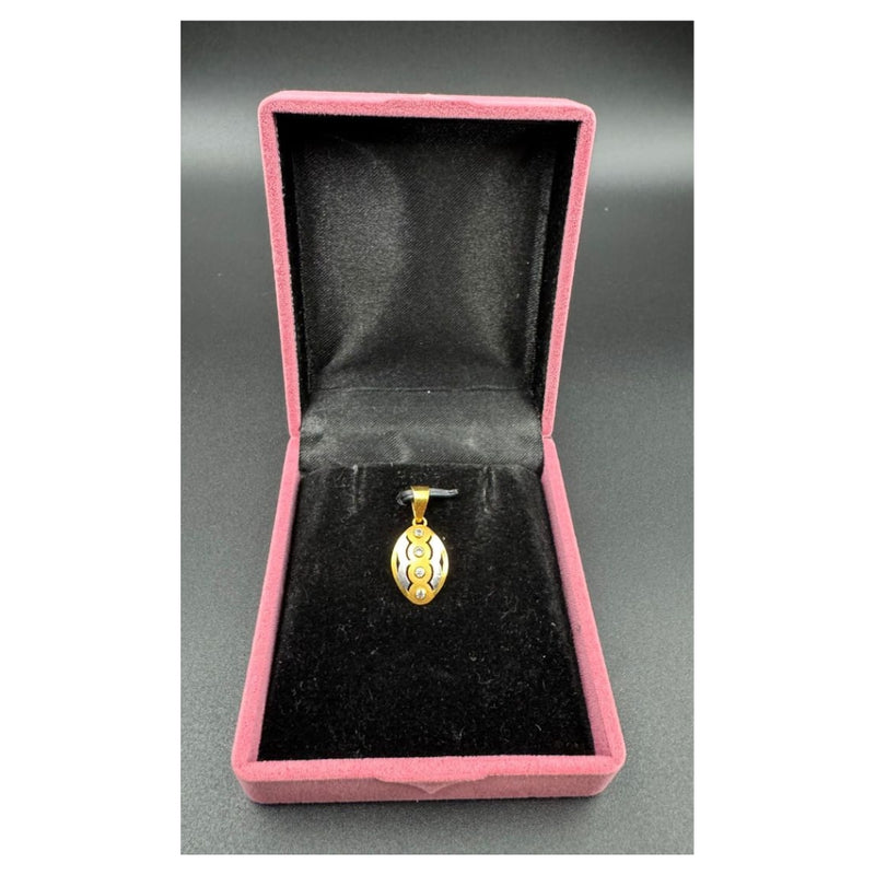 NJ Arts 22ct Gold Oval Radiance Swarovski Pendant 22kt Swarovski Yellow Gold Pendant - NJ Arts
