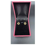 NJ Arts 18ct gold HexaGlow Ruby Diamond Gold Earrings Yellow Gold 18kt Swarovski Stud Earring