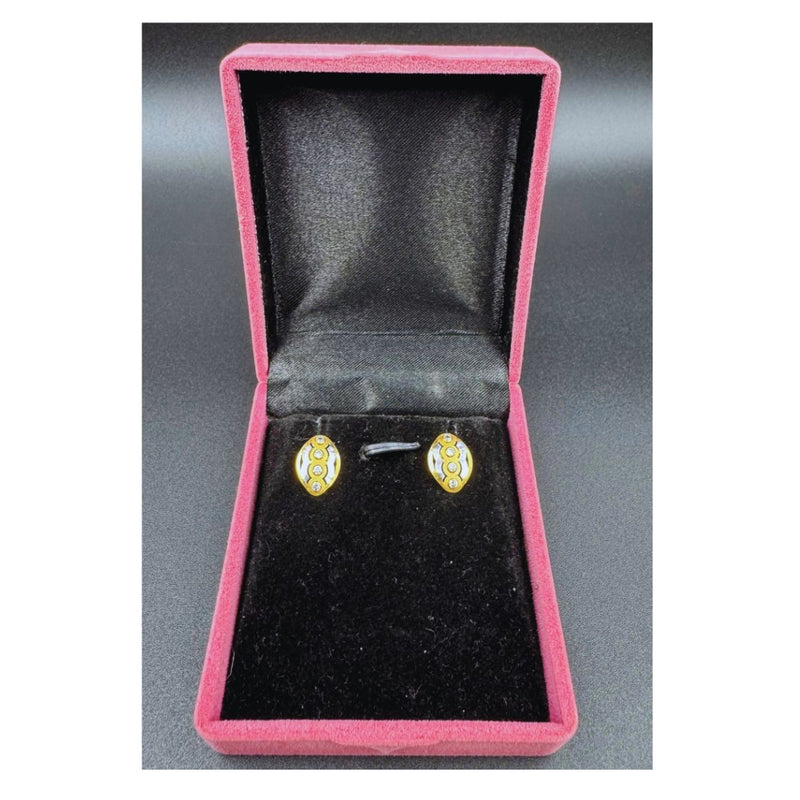 NJ Arts Golden Elegance Crystal Studs Yellow Gold 22kt Stud Earring