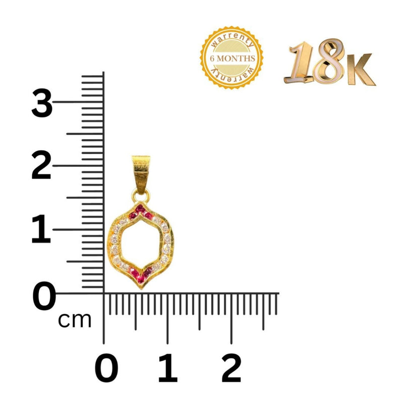 NJ Arts 18ct Gold Ruby Elegance Swarovski Pendant 22kt Swarovski Yellow Gold Pendant - NJ Arts