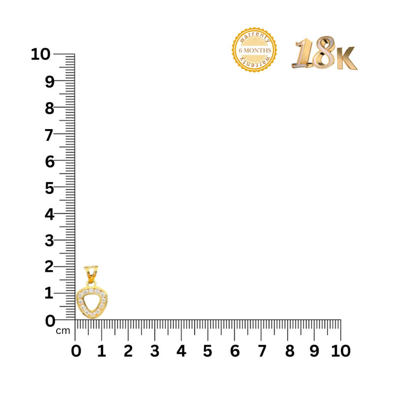 NJ Arts GleamAura Tri-Halo Diamond Pendant 18kt Swarovski Yellow Gold Locket