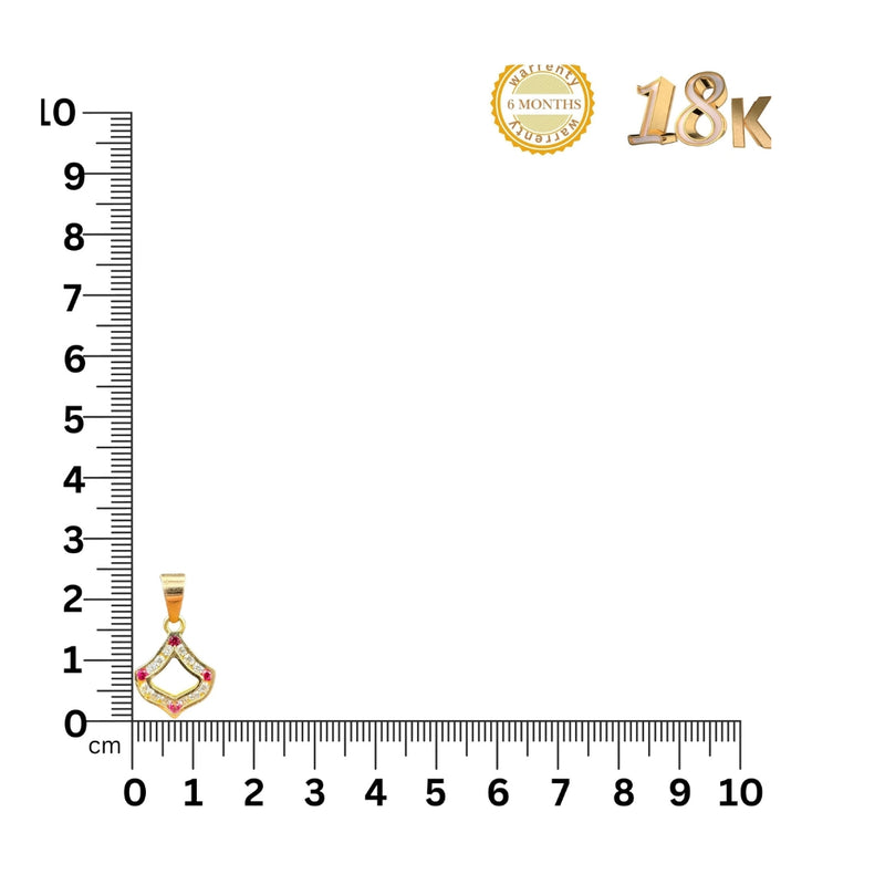 NJ Arts 18ct Gold Radiant Ruby Swarovski Pendant 22kt Swarovski Yellow Gold Pendant - NJ Arts