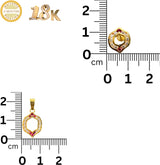 NJ Arts Yellow Gold 18ct real gold Royal Charm Gold Pendant & Earrings Set 18kt Swarovski Earring & Pendant Set