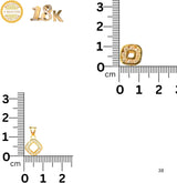 NJ Arts Yellow Gold 18ct real gold Diamond-Shaped Radiance Gold Pendant & Earrings Set 18kt Swarovski Earring & Pendant Set