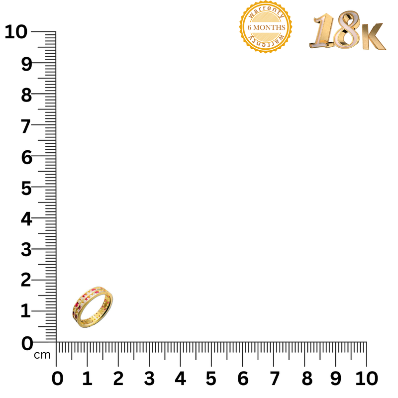 NJ Arts Trinity Radiance Gemstone Band 18kt Yellow Gold ring