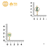 NJ Arts Yellow Gold Butterfly Bloom Charm Set 22kt NA Earring & Necklace Set