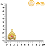 NJ Arts Trinity Radiance Pendant 22kt Yellow Gold Pendant