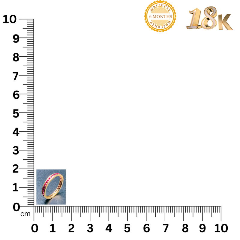 NJ Arts Scarlet Sparkle Eternity Band 18kt Yellow Gold ring