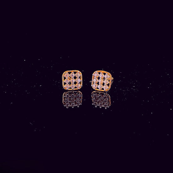 square Dimond stud earring