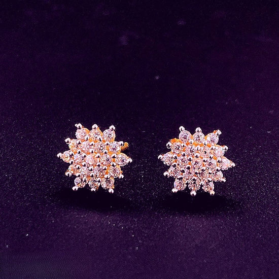 flower diamond stud earrings