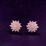 flower diamond stud earrings