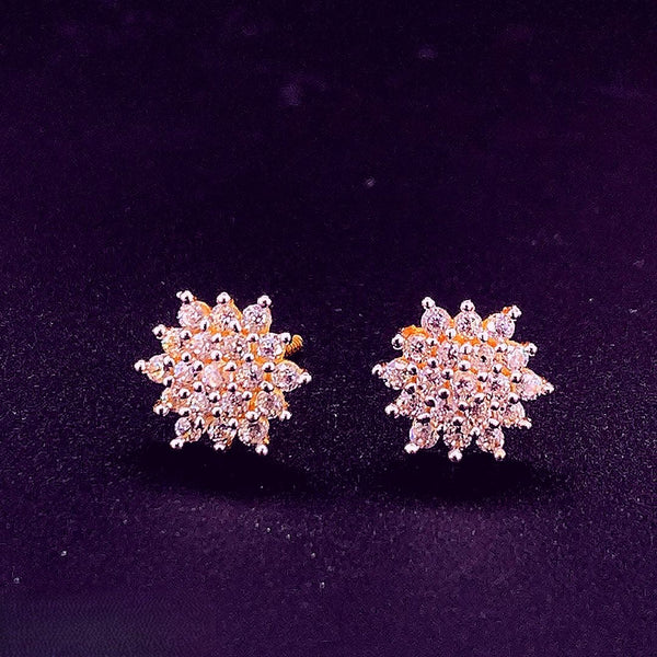 flower diamond stud earrings