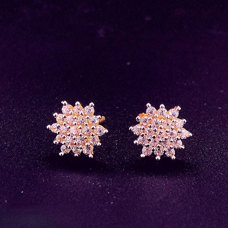 flower diamond stud earrings